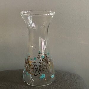 Vintage Libbey and David Douglas carafe with Gold pinecones Accents